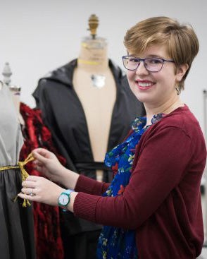 Georgia Southern B.S. in Fashion Merchandising and Apparel Design alum Mackenzie Miller, '20, in an on-campus design studio