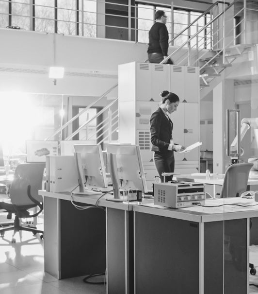 Students in a computer lab in Georgia Southern's College of Engineering and Computing building