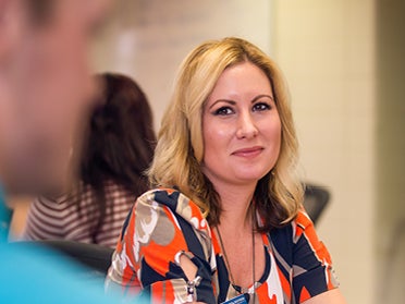 A student from Georgia Southern's M.Ed. in Counselor Education program during a group exercise