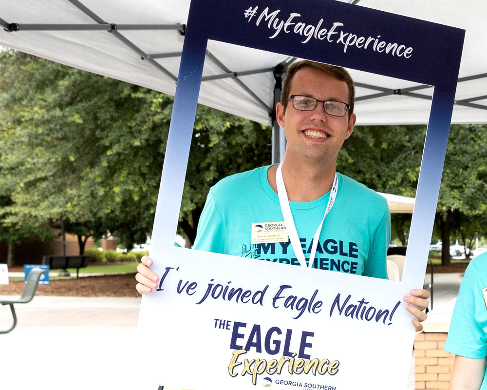 Georgia Southern student at Eagle Experience event.