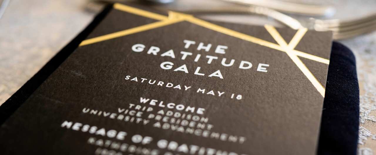 photo of Gratitude Gala dinner menu