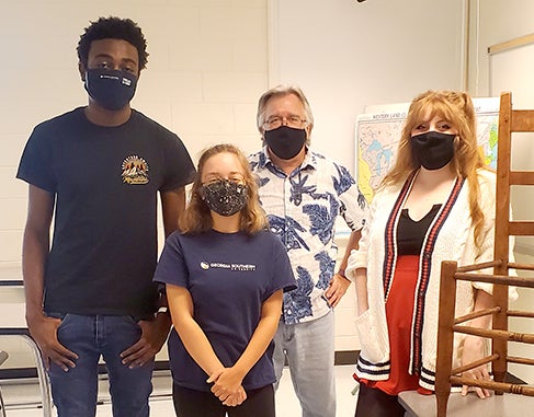 From left to right: Marchello Graddy, Secretary Jacquelyn Zipperer, Vice President Dr. Kurt Knoerl, Faculty Advisor Kaitlynn Perry, President