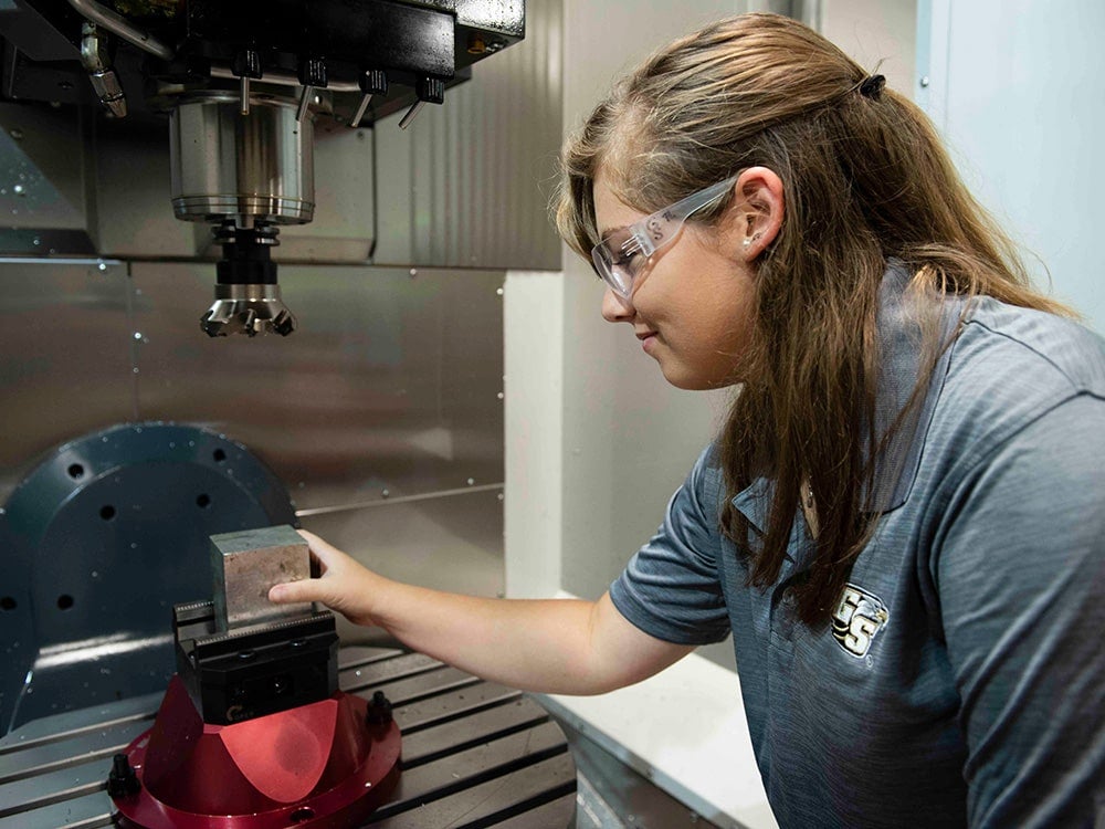 Student in lab