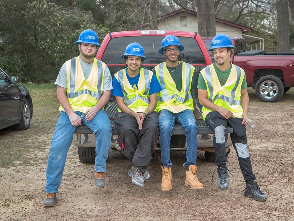 Georgia Southern students on a worksite