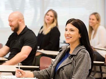 Georgia Southern masters students attending class.