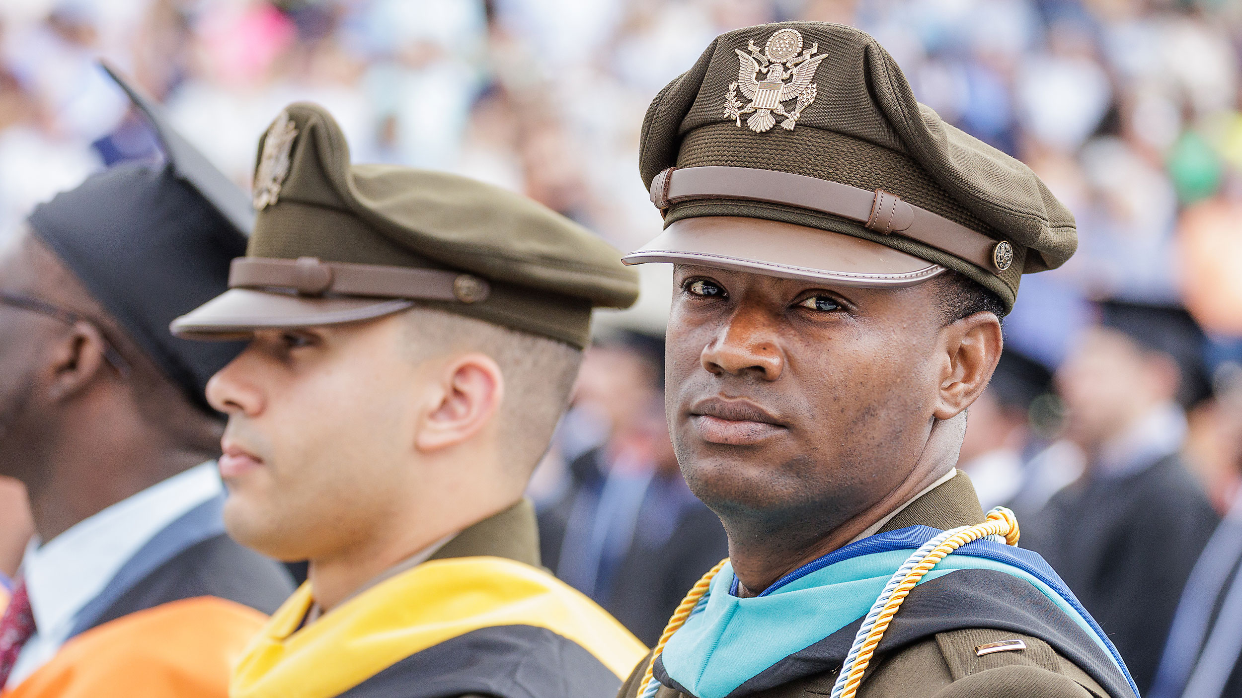 Army military graduates at Georgia Southern graduation ceremony.