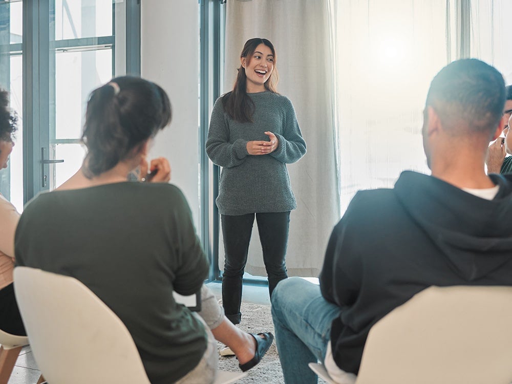 A group meeting involving students from Georgia Southern's M.Ed. in Clinical Mental Health Counseling program