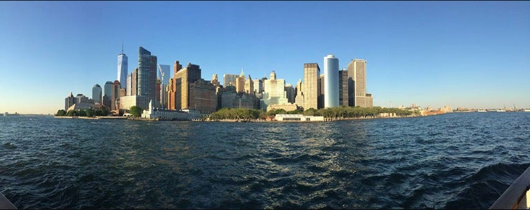 Manhattan Island as viewed from the ferry.